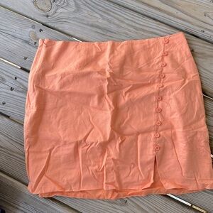 Blumarine Coral Button-Accent Pencil Skirt large